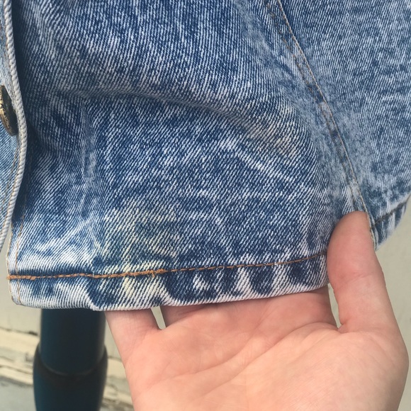 Vintage Runn Jean Jer Acid Wash Button Up Skirt - Picture 7 of 8